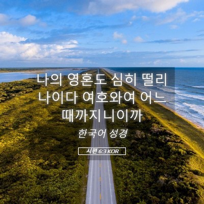 Picture 05 - 시편 6:3 KOR - 나의 영혼도 심히 떨리나이다 - Bible Verse Picture