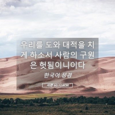 Picture 05 - 시편 60:11 KOR - 우리를 도와 대적을 치게 하소서 - Bible Verse Picture