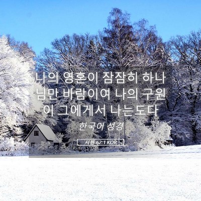 Picture 05 - 시편 62:1 KOR - 나의 영혼이 잠잠히 하나님만 - Bible Verse Picture