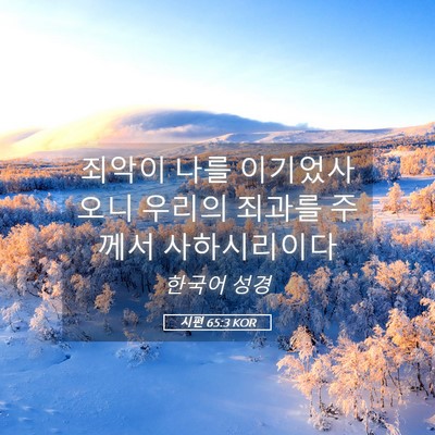 Picture 05 - 시편 65:3 KOR - 죄악이 나를 이기었사오니 우리의 - Bible Verse Picture