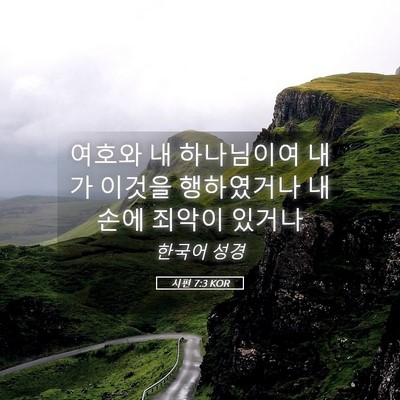 Picture 05 - 시편 7:3 KOR - 여호와 내 하나님이여 내가 이것을 - Bible Verse Picture