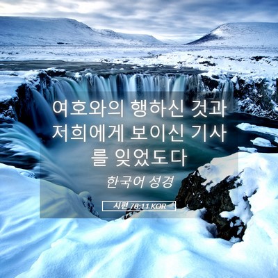 Picture 05 - 시편 78:11 KOR - 여호와의 행하신 것과 저희에게 - Bible Verse Picture