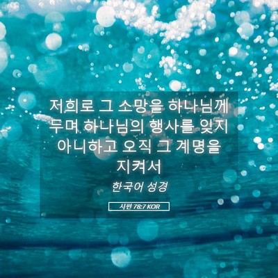 Picture 05 - 시편 78:7 KOR - 저희로 그 소망을 하나님께 두며 - Bible Verse Picture