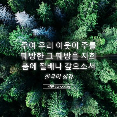 Picture 05 - 시편 79:12 KOR - 주여 우리 이웃이 주를 훼방한 그 - Bible Verse Picture