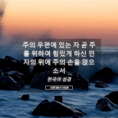 Picture 05 - 시편 80:17 KOR - 주의 우편에 있는 자 곧 주를 위하여 - Bible Verse Picture