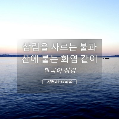 Picture 05 - 시편 83:14 KOR - 삼림을 사르는 불과 산에 붙는 화염 - Bible Verse Picture