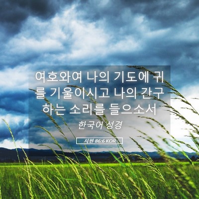 Picture 05 - 시편 86:6 KOR - 여호와여 나의 기도에 귀를 - Bible Verse Picture