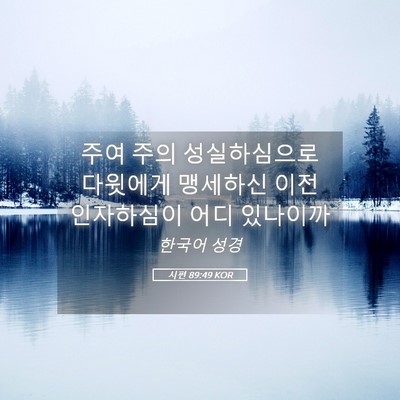 Picture 05 - 시편 89:49 KOR - 주여 주의 성실하심으로 다윗에게 - Bible Verse Picture