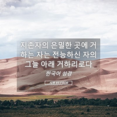 Picture 05 - 시편 91:1 KOR - 지존자의 은밀한 곳에 거하는 자는 - Bible Verse Picture