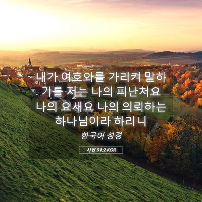 Picture 05 - 시편 91:2 KOR - 내가 여호와를 가리켜 말하기를 저는 - Bible Verse Picture