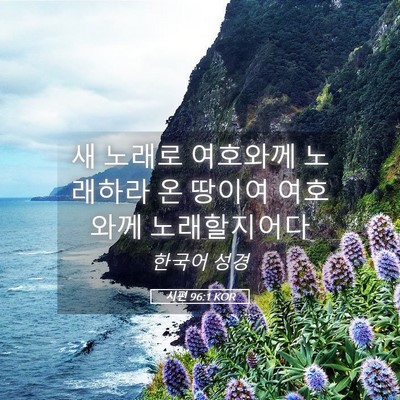 Picture 05 - 시편 96:1 KOR - 새 노래로 여호와께 노래하라 온 - Bible Verse Picture
