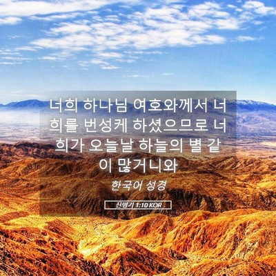 Picture 05 - 신명기 1:10 KOR - 너희 하나님 여호와께서 너희를 - Bible Verse Picture