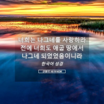 Picture 05 - 신명기 10:19 KOR - 너희는 나그네를 사랑하라 전에 - Bible Verse Picture