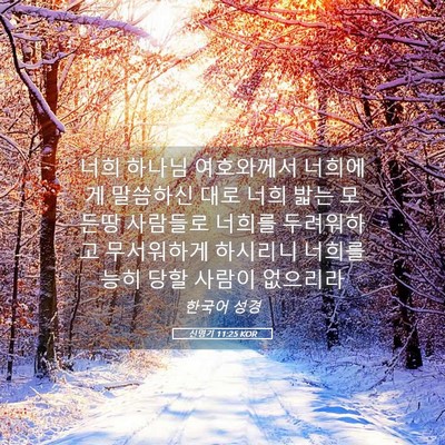Picture 05 - 신명기 11:25 KOR - 너희 하나님 여호와께서 너희에게 - Bible Verse Picture