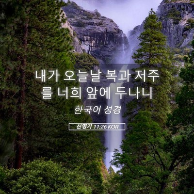 Picture 05 - 신명기 11:26 KOR - 내가 오늘날 복과 저주를 너희 앞에 - Bible Verse Picture
