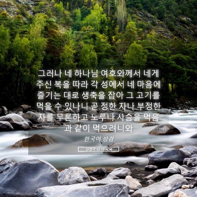 Picture 05 - 신명기 12:15 KOR - 그러나 네 하나님 여호와께서 네게 - Bible Verse Picture