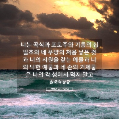 Picture 05 - 신명기 12:17 KOR - 너는 곡식과 포도주와 기름의 - Bible Verse Picture