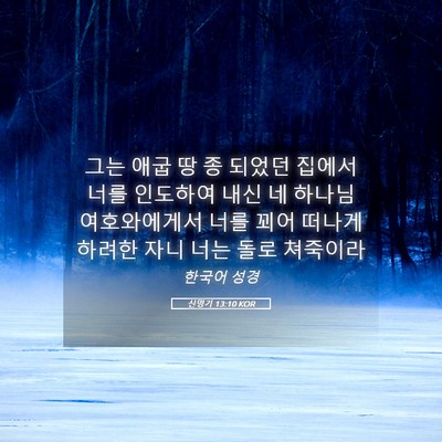 Picture 05 - 신명기 13:10 KOR - 그는 애굽 땅 종 되었던 집에서 너를 - Bible Verse Picture