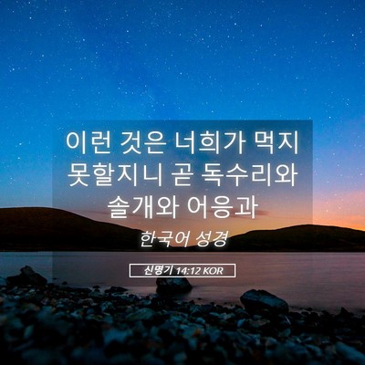 Picture 05 - 신명기 14:12 KOR - 이런 것은 너희가 먹지 못할지니 곧 - Bible Verse Picture