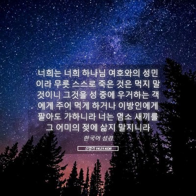 Picture 05 - 신명기 14:21 KOR - 너희는 너희 하나님 여호와의 - Bible Verse Picture