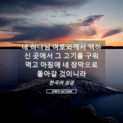 Picture 05 - 신명기 16:7 KOR - 네 하나님 여호와께서 택하신 곳에서 - Bible Verse Picture