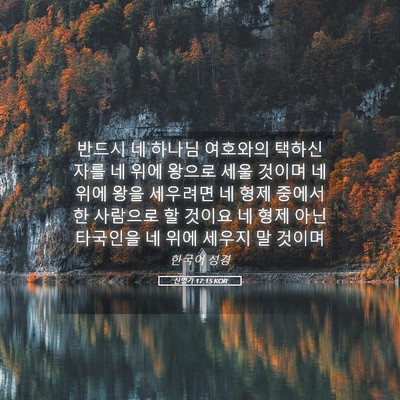 Picture 05 - 신명기 17:15 KOR - 반드시 네 하나님 여호와의 택하신 - Bible Verse Picture