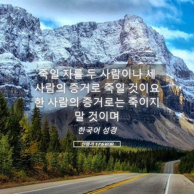 Picture 05 - 신명기 17:6 KOR - 죽일 자를 두 사람이나 세 사람의 - Bible Verse Picture