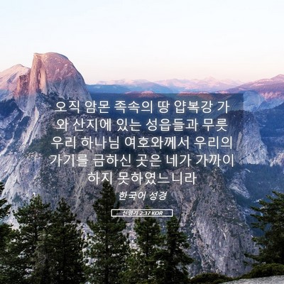 Picture 05 - 신명기 2:37 KOR - 오직 암몬 족속의 땅 얍복강 가와 - Bible Verse Picture