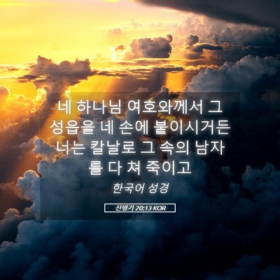 Picture 05 - 신명기 20:13 KOR - 네 하나님 여호와께서 그 성읍을 네 - Bible Verse Picture