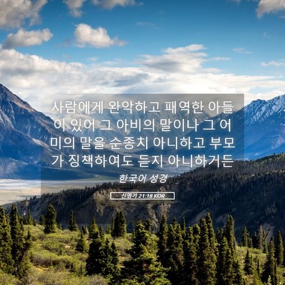 Picture 05 - 신명기 21:18 KOR - 사람에게 완악하고 패역한 아들이 - Bible Verse Picture