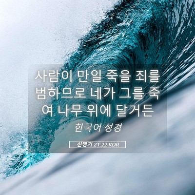 Picture 05 - 신명기 21:22 KOR - 사람이 만일 죽을 죄를 범하므로 - Bible Verse Picture