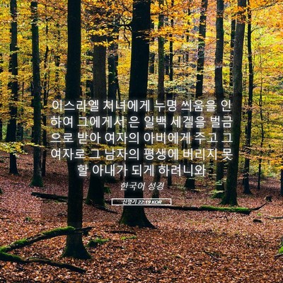 Picture 05 - 신명기 22:19 KOR - 이스라엘 처녀에게 누명 씌움을 - Bible Verse Picture