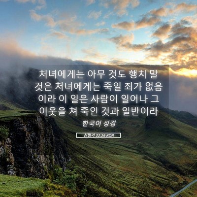 Picture 05 - 신명기 22:26 KOR - 처녀에게는 아무 것도 행치 말 것은 - Bible Verse Picture