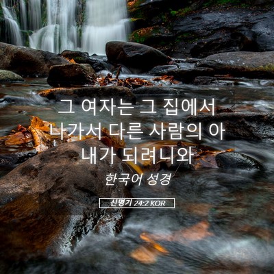 Picture 05 - 신명기 24:2 KOR - 그 여자는 그 집에서 나가서 다른 - Bible Verse Picture
