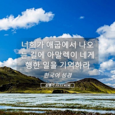 Picture 05 - 신명기 25:17 KOR - 너희가 애굽에서 나오는 길에 - Bible Verse Picture