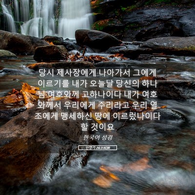 Picture 05 - 신명기 26:3 KOR - 당시 제사장에게 나아가서 그에게 - Bible Verse Picture