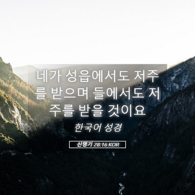 Picture 05 - 신명기 28:16 KOR - 네가 성읍에서도 저주를 받으며 - Bible Verse Picture