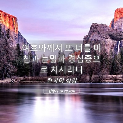 Picture 05 - 신명기 28:28 KOR - 여호와께서 또 너를 미침과 눈멂과 - Bible Verse Picture