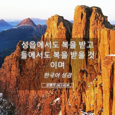 Picture 05 - 신명기 28:3 KOR - 성읍에서도 복을 받고 들에서도 복을 - Bible Verse Picture