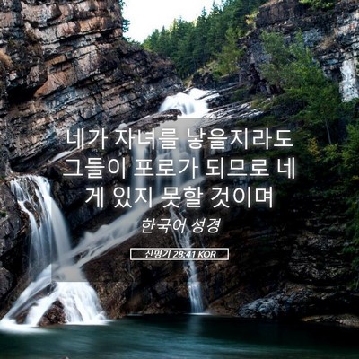 Picture 05 - 신명기 28:41 KOR - 네가 자녀를 낳을지라도 그들이 - Bible Verse Picture