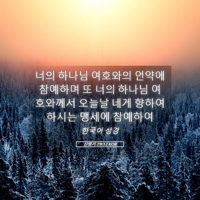 Picture 05 - 신명기 29:12 KOR - 너의 하나님 여호와의 언약에 - Bible Verse Picture