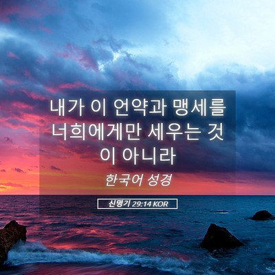 Picture 05 - 신명기 29:14 KOR - 내가 이 언약과 맹세를 너희에게만 - Bible Verse Picture