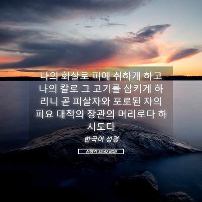Picture 05 - 신명기 32:42 KOR - 나의 화살로 피에 취하게 하고 나의 - Bible Verse Picture