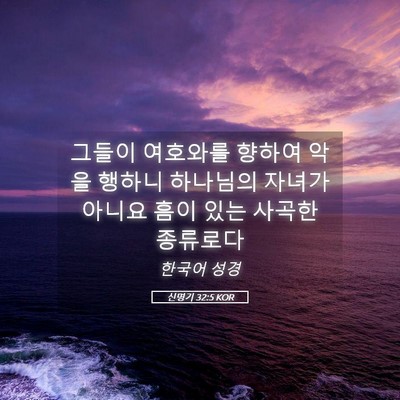 Picture 05 - 신명기 32:5 KOR - 그들이 여호와를 향하여 악을 행하니 - Bible Verse Picture