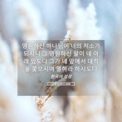 Picture 05 - 신명기 33:27 KOR - 영원하신 하나님이 너의 처소가 - Bible Verse Picture