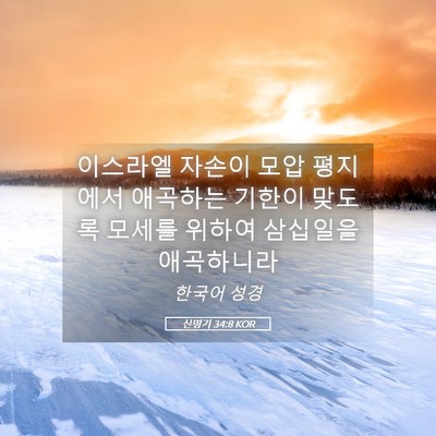 Picture 05 - 신명기 34:8 KOR - 이스라엘 자손이 모압 평지에서 - Bible Verse Picture