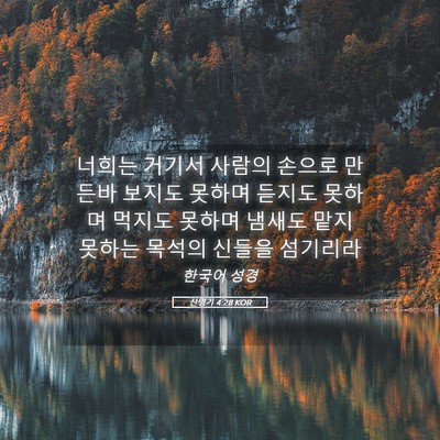 Picture 05 - 신명기 4:28 KOR - 너희는 거기서 사람의 손으로 만든바 - Bible Verse Picture