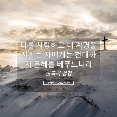 Picture 05 - 신명기 5:10 KOR - 나를 사랑하고 내 계명을 지키는 - Bible Verse Picture