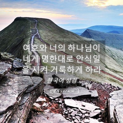 Picture 05 - 신명기 5:12 KOR - 여호와 너의 하나님이 네게 명한대로 - Bible Verse Picture
