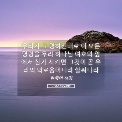 Picture 05 - 신명기 6:25 KOR - 우리가 그 명하신대로 이 모든 - Bible Verse Picture